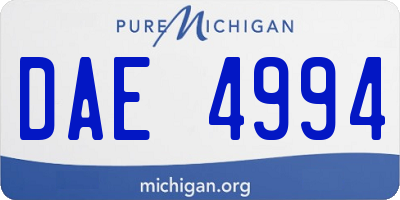 MI license plate DAE4994