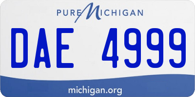 MI license plate DAE4999