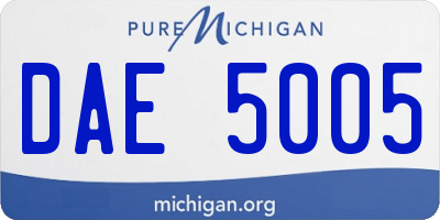 MI license plate DAE5005