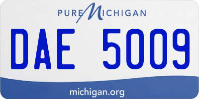 MI license plate DAE5009
