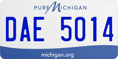 MI license plate DAE5014