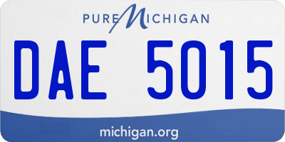 MI license plate DAE5015