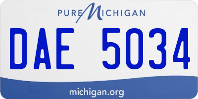 MI license plate DAE5034