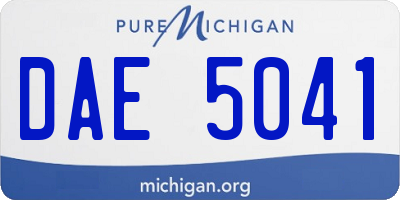 MI license plate DAE5041