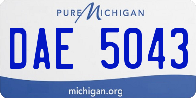 MI license plate DAE5043