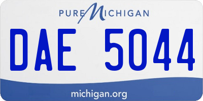MI license plate DAE5044