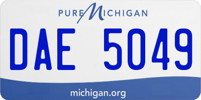 MI license plate DAE5049