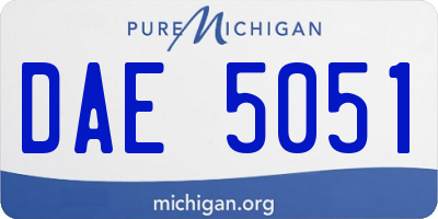 MI license plate DAE5051