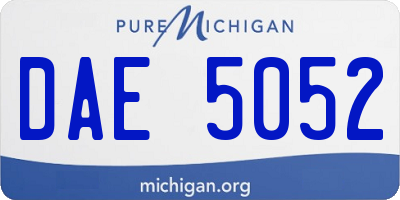 MI license plate DAE5052