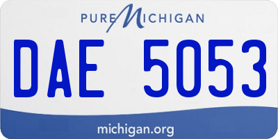 MI license plate DAE5053
