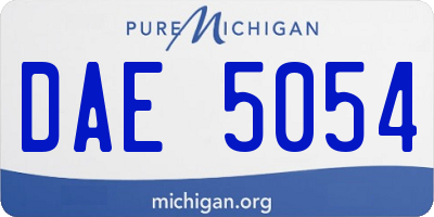 MI license plate DAE5054