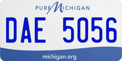 MI license plate DAE5056