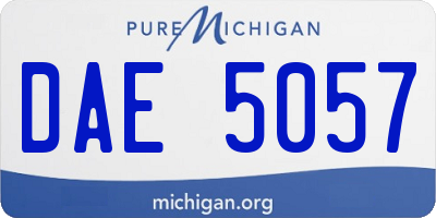 MI license plate DAE5057