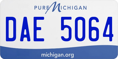 MI license plate DAE5064