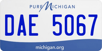 MI license plate DAE5067