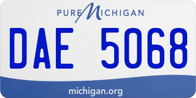 MI license plate DAE5068