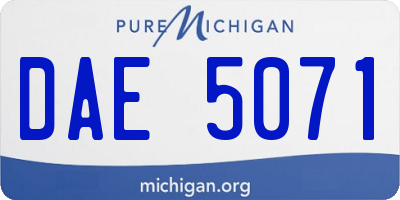 MI license plate DAE5071