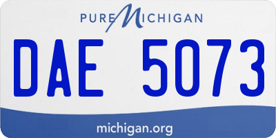MI license plate DAE5073