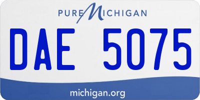 MI license plate DAE5075