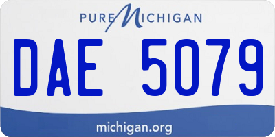 MI license plate DAE5079