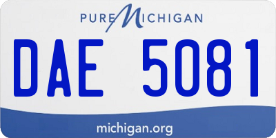 MI license plate DAE5081