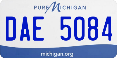 MI license plate DAE5084