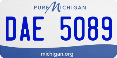 MI license plate DAE5089