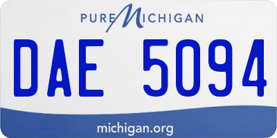 MI license plate DAE5094