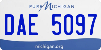 MI license plate DAE5097