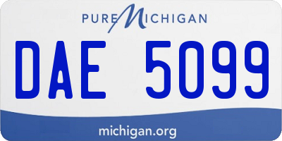 MI license plate DAE5099