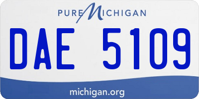 MI license plate DAE5109