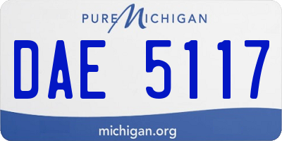 MI license plate DAE5117