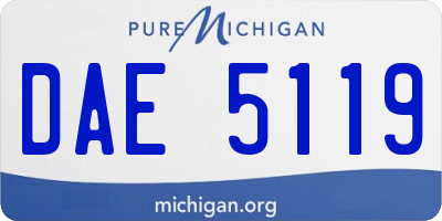 MI license plate DAE5119
