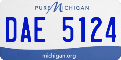 MI license plate DAE5124