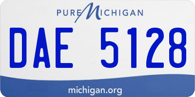 MI license plate DAE5128