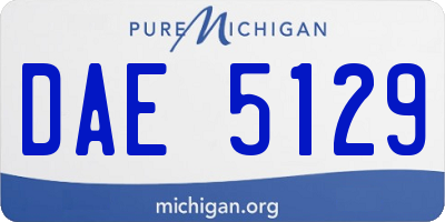 MI license plate DAE5129