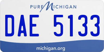 MI license plate DAE5133
