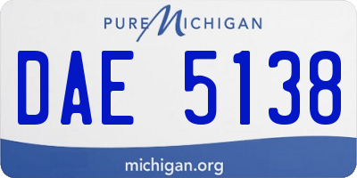 MI license plate DAE5138