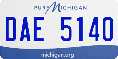 MI license plate DAE5140