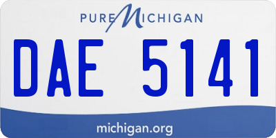 MI license plate DAE5141