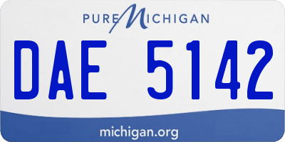 MI license plate DAE5142