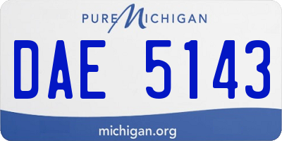 MI license plate DAE5143