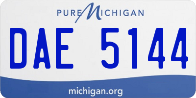 MI license plate DAE5144