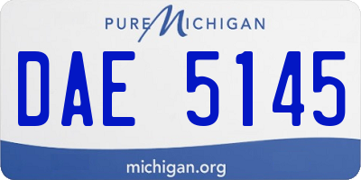 MI license plate DAE5145