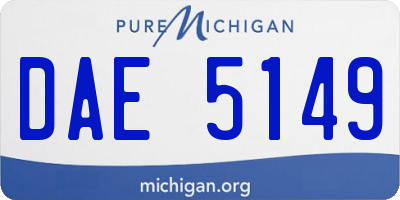 MI license plate DAE5149