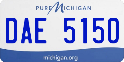 MI license plate DAE5150