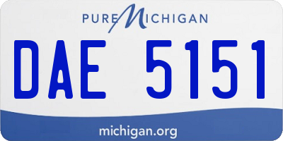 MI license plate DAE5151