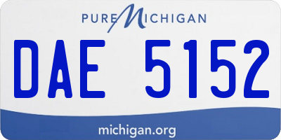MI license plate DAE5152