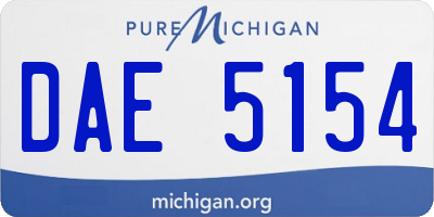MI license plate DAE5154