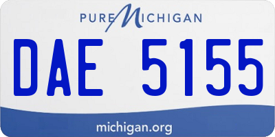 MI license plate DAE5155